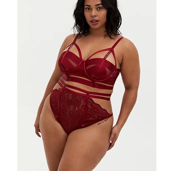 NWT TORRID 2 PAIR! Black and red high waist cut out thong panties - Picture 7 of 11